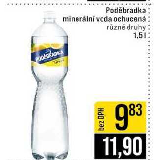 Poděbradka minerální voda ochucená různé druhy 1,5l