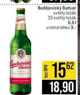 Budějovický Budvar světlý ležák 33 světlý ležák 0,5l