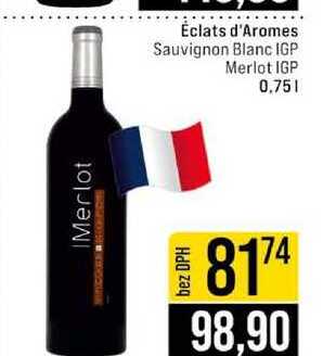 Éclats d'Aromes Sauvignon Blanc IGP Merlot IGP 0,75l