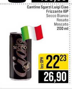 Cantine Sgarzi Luigi Ciao Frizzante IGP Secco Bianco Rosato Moscato 200 ml