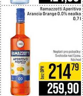 Ramazzotti Aperitivo Arancia Orange 0.0% nealko 0,7l