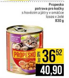 Propesko potrava pro kočky s hovězím a játry v omáčce losos v želé 830 g