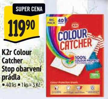 K2r Colour Catcher Stop obarvení prádla, 40 ks