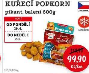 KUŘECÍ POPKORN pikant, balení 600g
