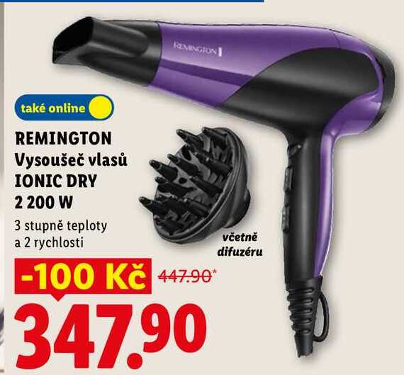 REMINGTON Vysoušeč vlasů IONIC DRY REMINGTON 2 200 W