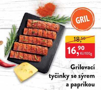 Grilovací tyčinky se sýrem a paprikou 100g