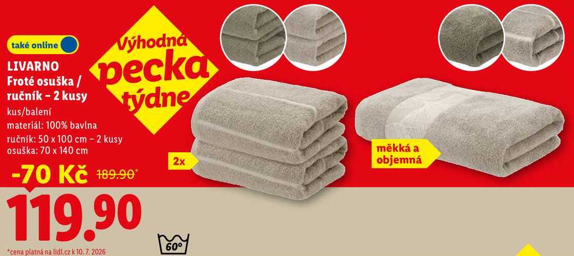 LIVARNO Froté osuška / ručník - 2 kusy