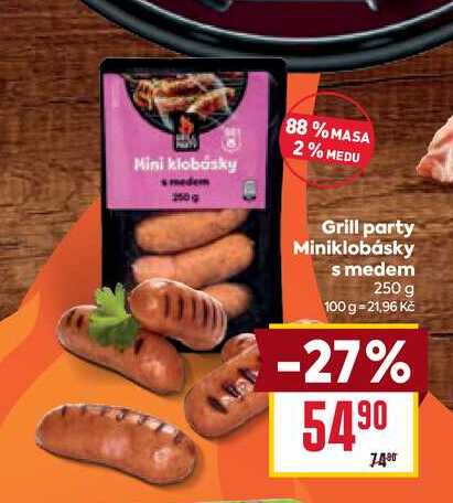 Grill party Miniklobásky s medem 250 g