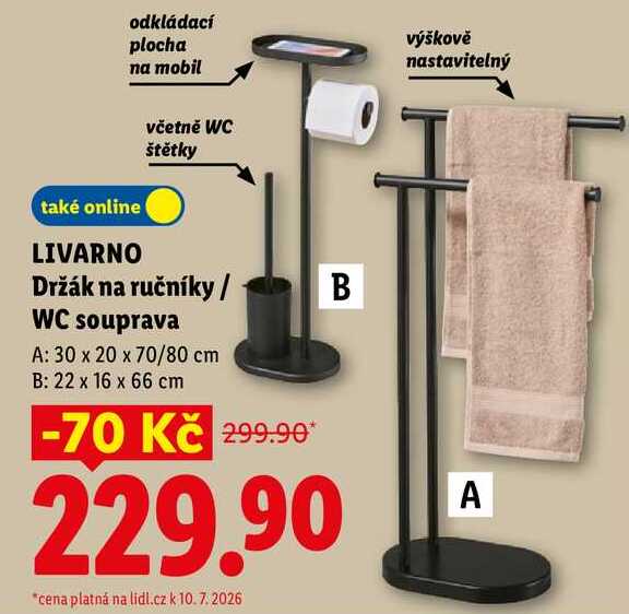 LIVARNO Držák na ručníky / WC souprava