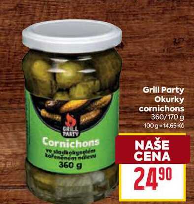 Grill Party Okurky cornichons 360/170 g