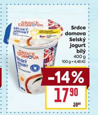 Srdce domova Selský jogurt bílý 400 g
