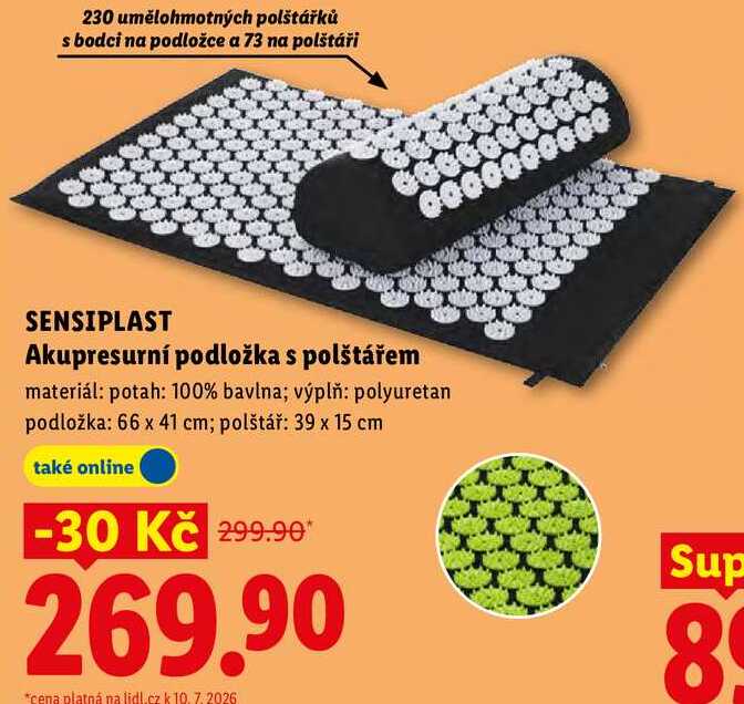 SENSIPLAST Akupresurní podložka s polštářem