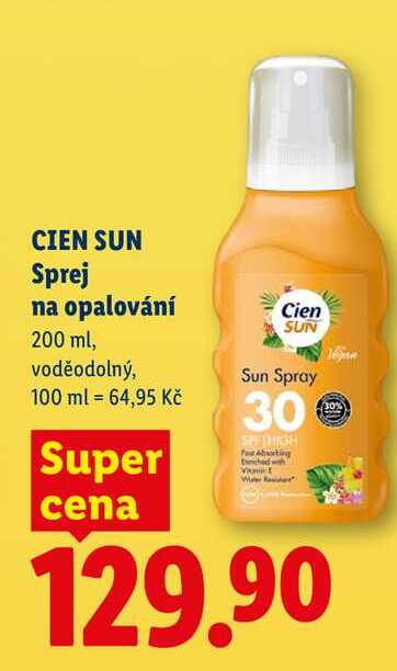 CIEN SUN Sprej na opalování, 200 ml Lidl