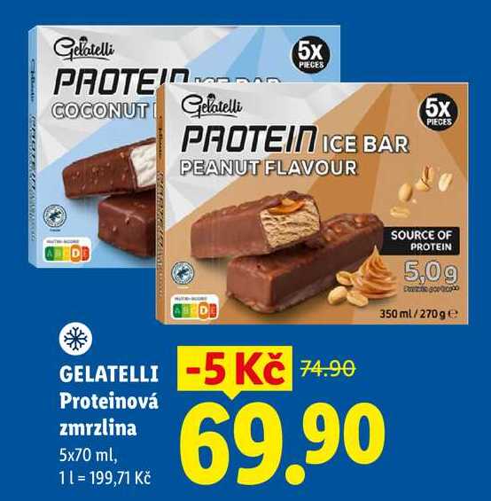 GELATELLI Proteinová zmrzlina, 5x70 ml