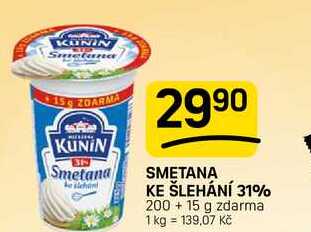 SMETANA KE ŠLEHÁNÍ 31% 200g +15g