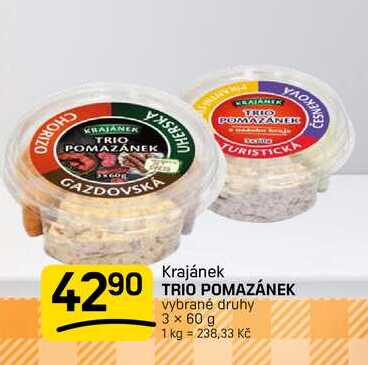 Krajánek TRIO POMAZÁNEK vybrané druhy 3 x 60g