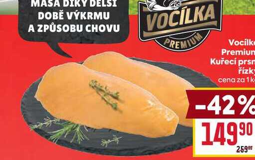 Vocílka Premium Kuřecí prsní řízky 1kg