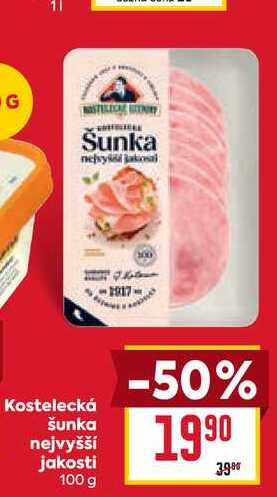 Kostelecká šunka nejvyšší jakosti 100 g