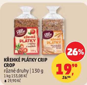 KŘEHKÉ PLÁTKY CRIP CROP různé druhy, 130 g
