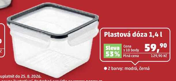 Plastová dóza, 1,4 l