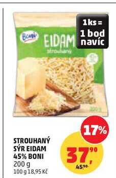 STROUHANÝ SÝR EIDAM 45% BONI, 200 g