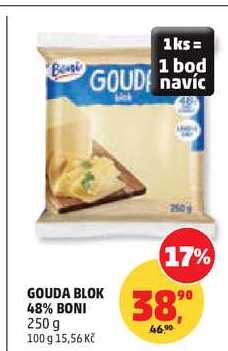GOUDA BLOK 48% BONI, 250 g