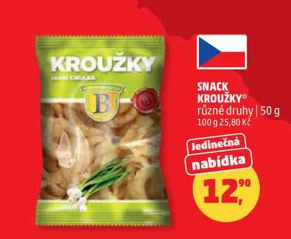 SNACK KROUŽKY různé druhy, 50 g