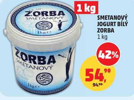 SMETANOVÝ JOGURT BÍLÝ ZORBA, 1 kg