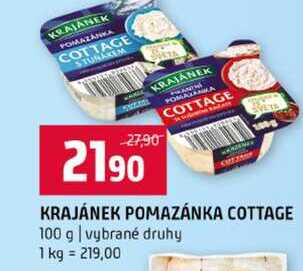 KRAJÁNEK POMAZÁNKA COTTAGE 100 g vybrané druhy