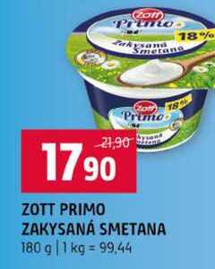 ZOTT PRIMO ZAKYSANÁ SMETANA 180 g