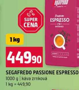 SEGAFREDO PASSIONE ESPRESSO 1000 g káva zrnková