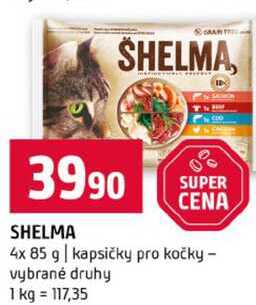 SHELMA 4x 85 g kapsičky pro kočky vybrané druhy