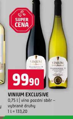 VINIUM EXCLUSIVE 0,75l víno pozdní sběr vybrané druhy