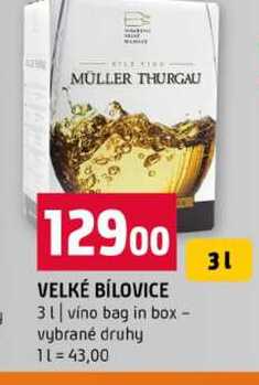 VELKÉ BÍLOVICE 3l vino bag in box vybrané druhy