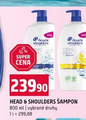 HEAD & SHOULDERS ŠAMPON 800 ml vybrané druhy