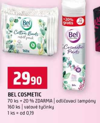 BEL COSMETIC 70 ks +20% ZDARMA odličovací tampóny 160 ks vatové tyčinky