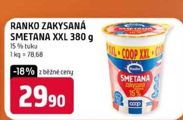 RANKO ZAKYSANÁ SMETANA XXL 380 g 15% tuku