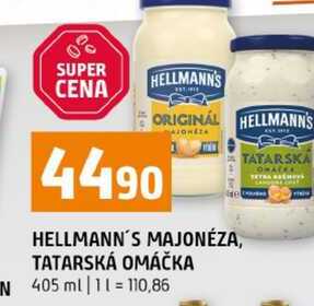 Hellmann's majonéza, tatarská omáčka 405ml, vybrané druhy