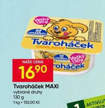 Milko Tvaroháček MAXI vybrané druhy 130 g
