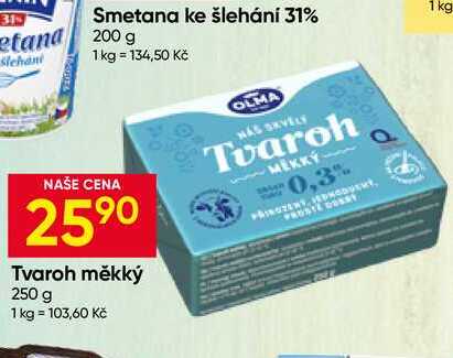 OLMA Tvaroh měkký 250 g