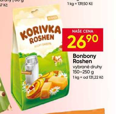 Bonbony Roshen vybrané druhy 150-250 g