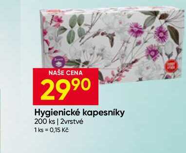 Hygienické kapesníky 200 ks 2vrstvé