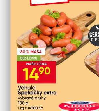 Váhala Špekáčky extra vybrané druhy 100 g