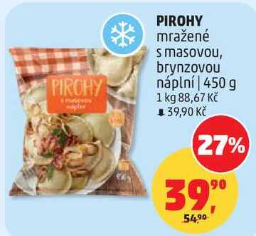 PIROHY mražené s masovou, brynzovou náplní, 450 g