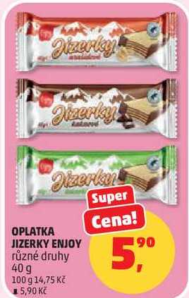 OPLATKA JIZERKY ENJOY různé druhy, 40 g