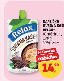 KAPSIČKA OVESNÁ KAŠE RELAX různé druhy, 170 g