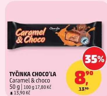 TYČINKA CHOCO'LA Caramel & choco, 50 g