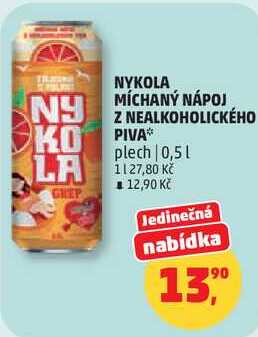 NYKOLA MÍCHANÝ NÁPOJ Z NEALKOHOLICKÉHO PIVA plech, 0,5 l