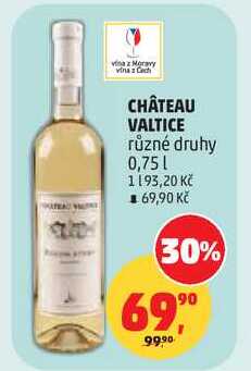 CHÂTEAU VALTICE různé druhy, 0,75 l