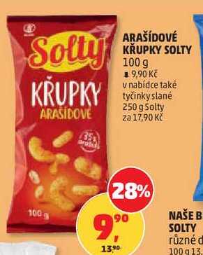 ARAŠÍDOVÉ KŘUPKY SOLTY, 100 g